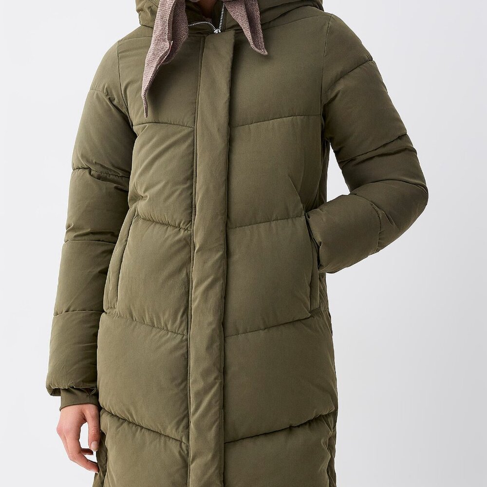 Olive Green Long Cut Puffer Winter Jacket NEW WITH TAG (69% Off Retail Price) - Picture 6 of 6